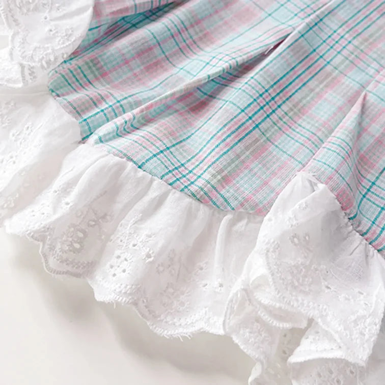 Girls Checked Sleeveless Top & Shorts Set | 2-Piece Summer Outfit (18M–6Y)