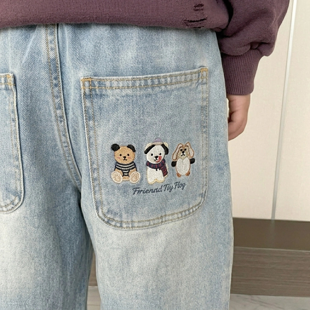 Imported Zooppy Signature Wide-Leg Denim Jeans