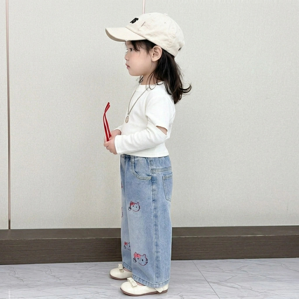 Imported Zooppy Comfort-Fit Embroidered Jeans