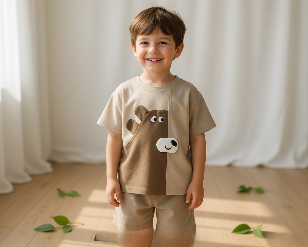 Kids Printed Crew Neck T-Shirt | Breathable Cotton Summer Top for Boys & Girls (18M–6Y)