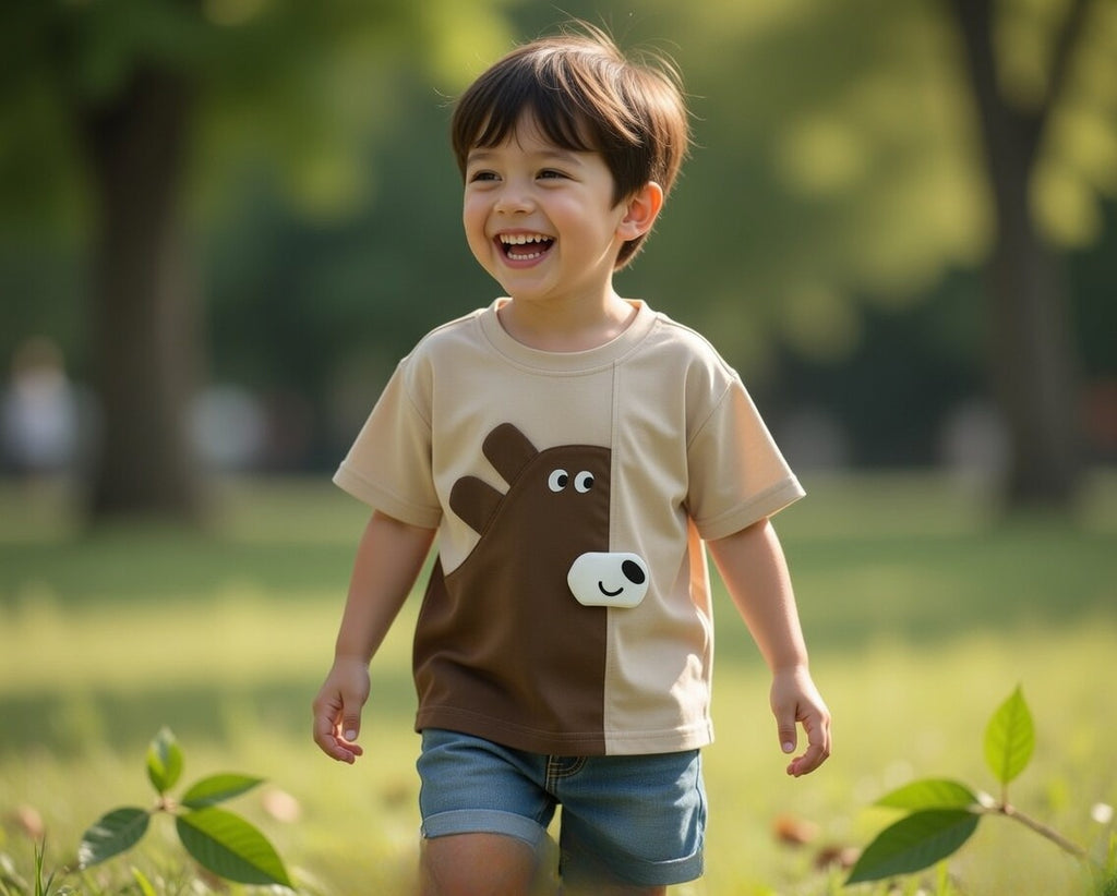 Kids Printed Crew Neck T-Shirt | Breathable Cotton Summer Top for Boys & Girls (18M–6Y)