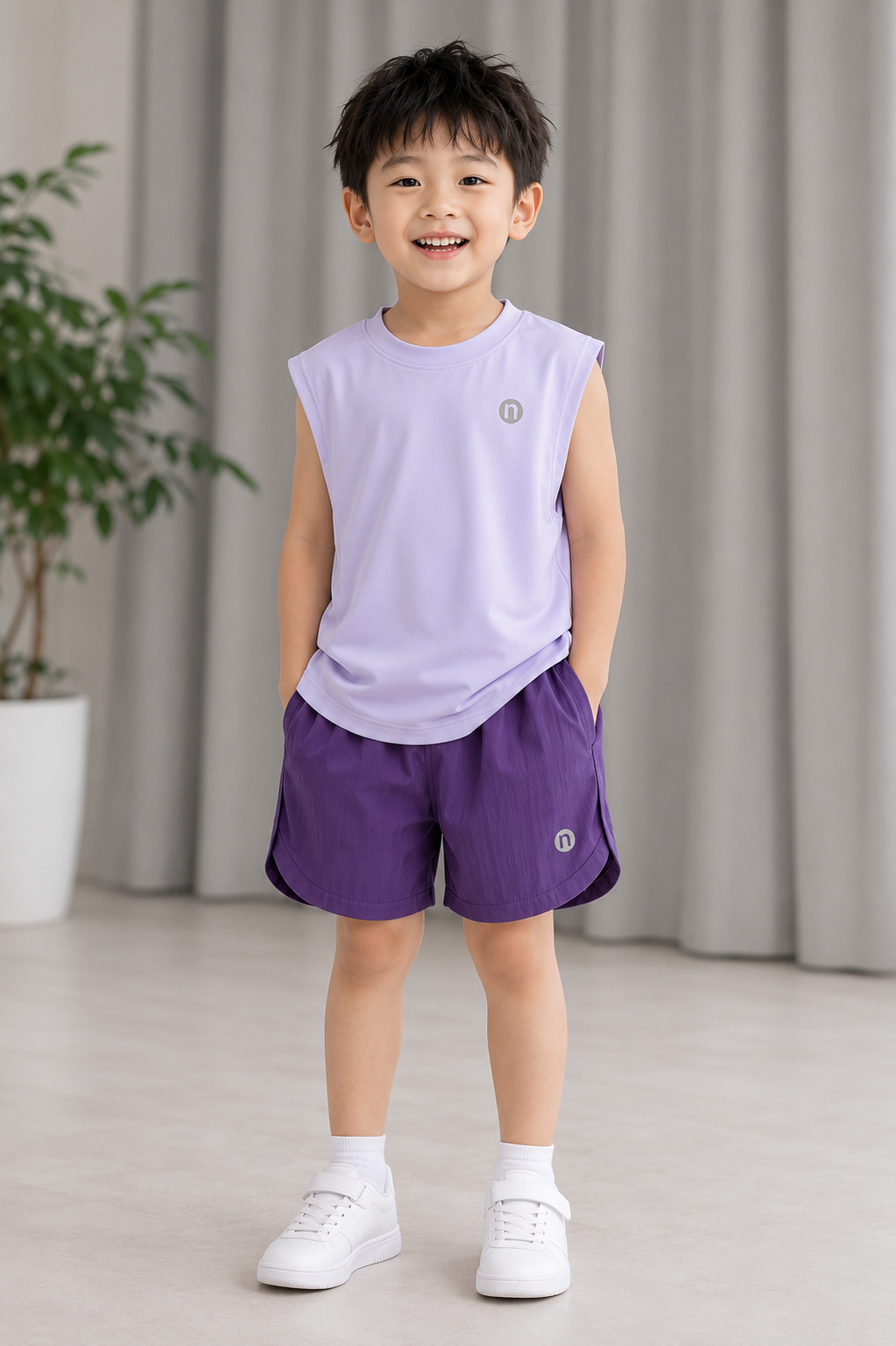 Kids Unisex Lycra Co-ord Set | Lavender & Pink | 2-3Y to 4-5Y imported