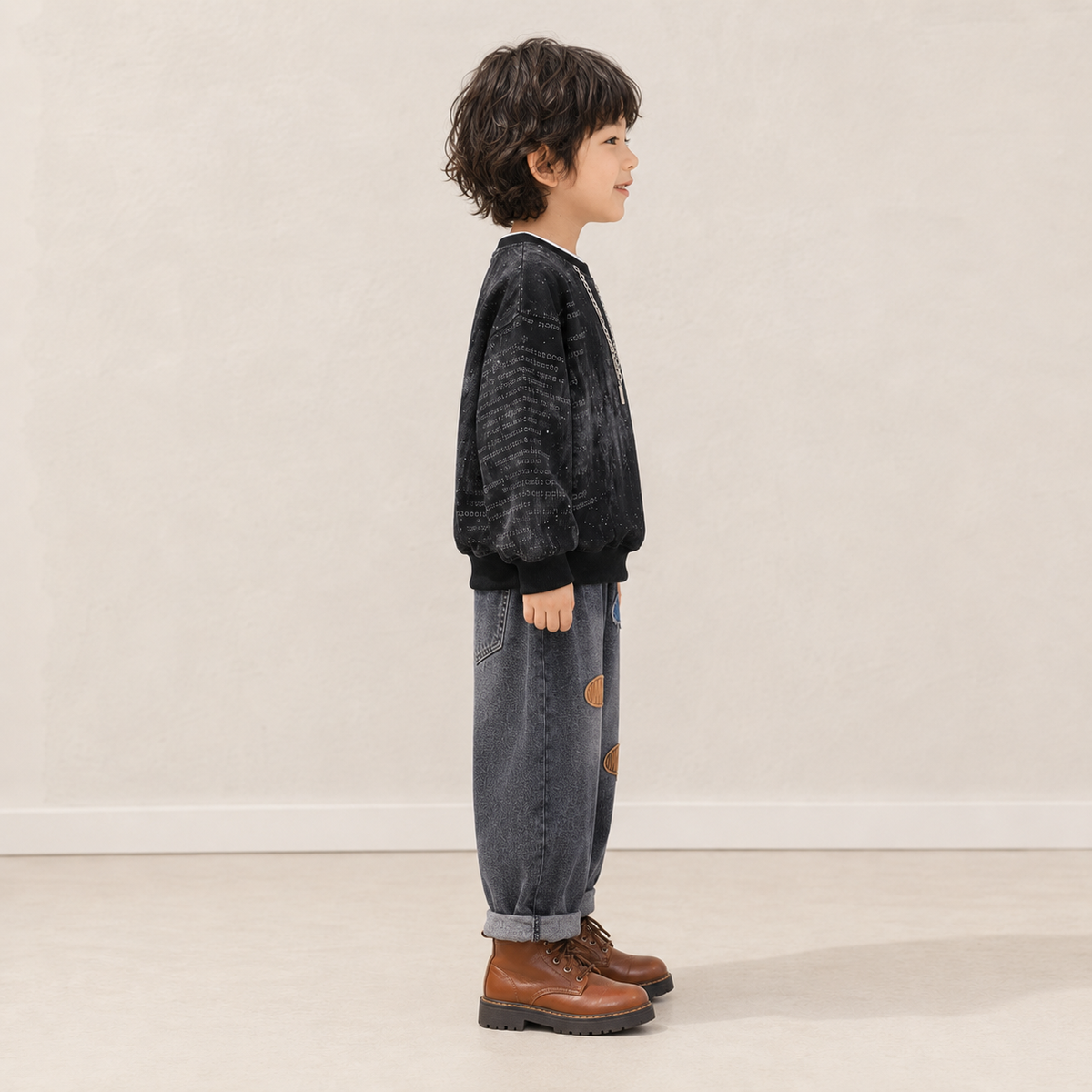 Boys Co-Ord Set | Black & Brown Matching Outfit for Toddler & Kids Imported