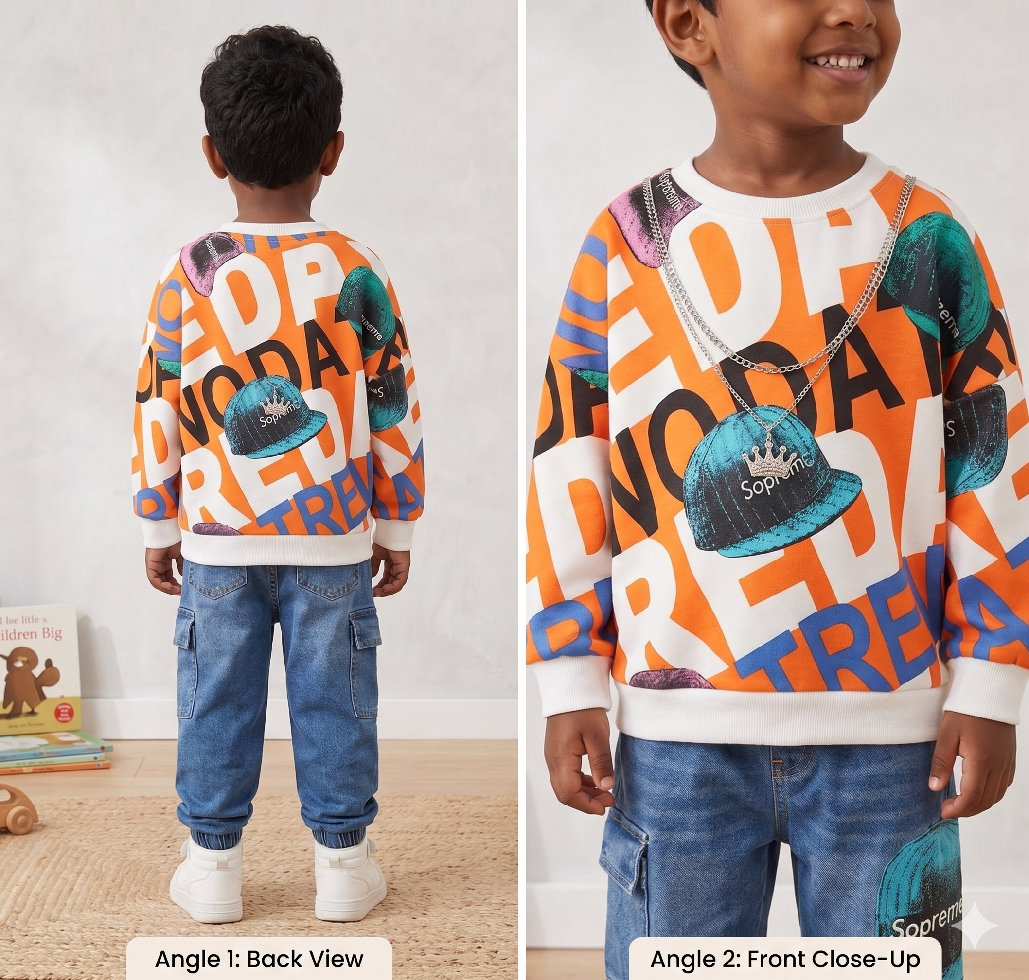 Boys Trendy Sweatshirt & Jeans 2-Piece Set | Casual Spring & Autumn Kids Outfit (18M–6Y)