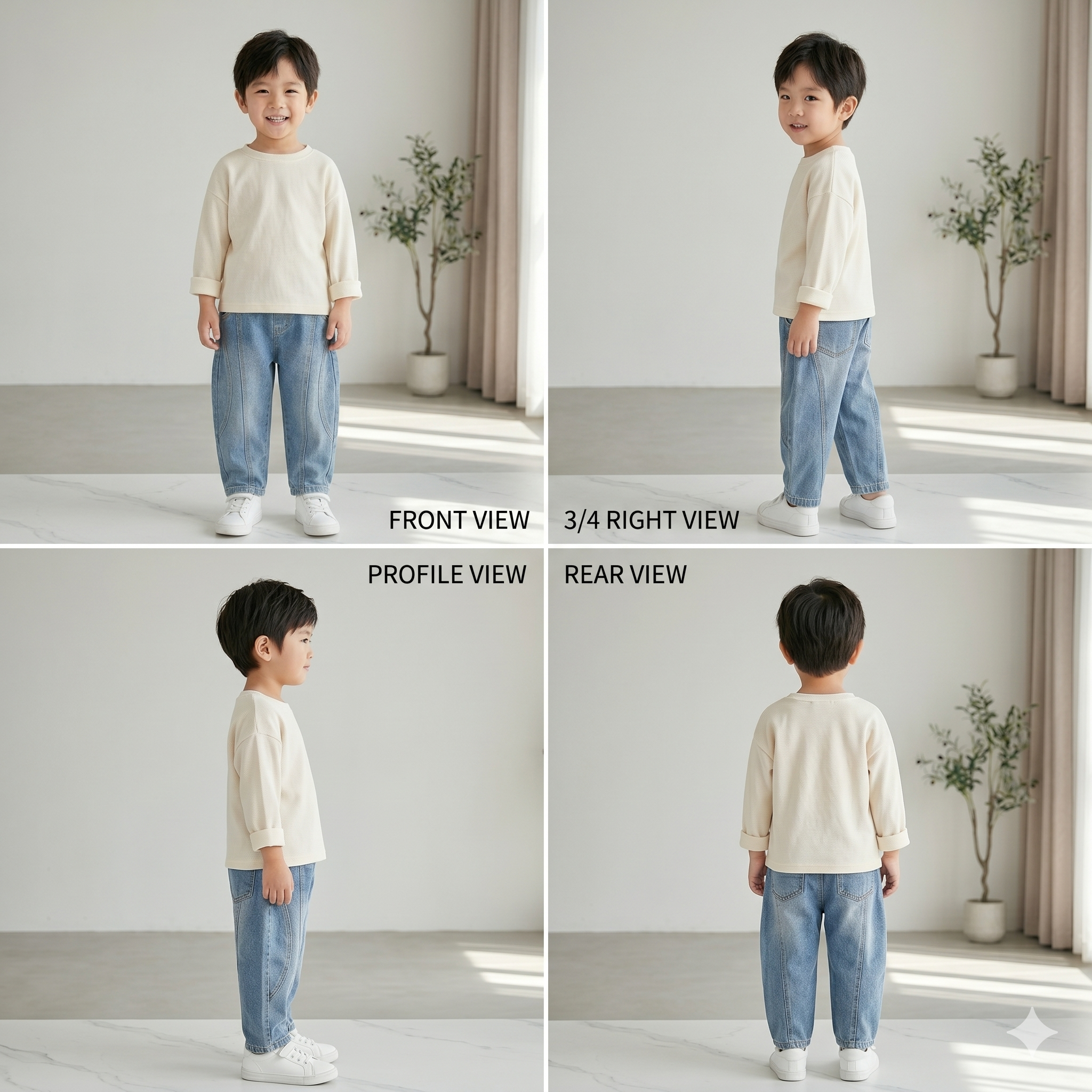 Kids Structured Curved Panel Jeans | Premium Denim (Ages 2-7)