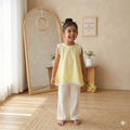 Girls Textured Top & Pants 2-Piece Set | Casual Kids Co-ord Outfit (18M–6Y)