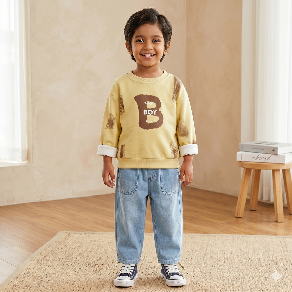 Boys Cartoon Print Sweatshirt & Pants Set | 2-Piece Spring Kids Outfit (2–7 Years)