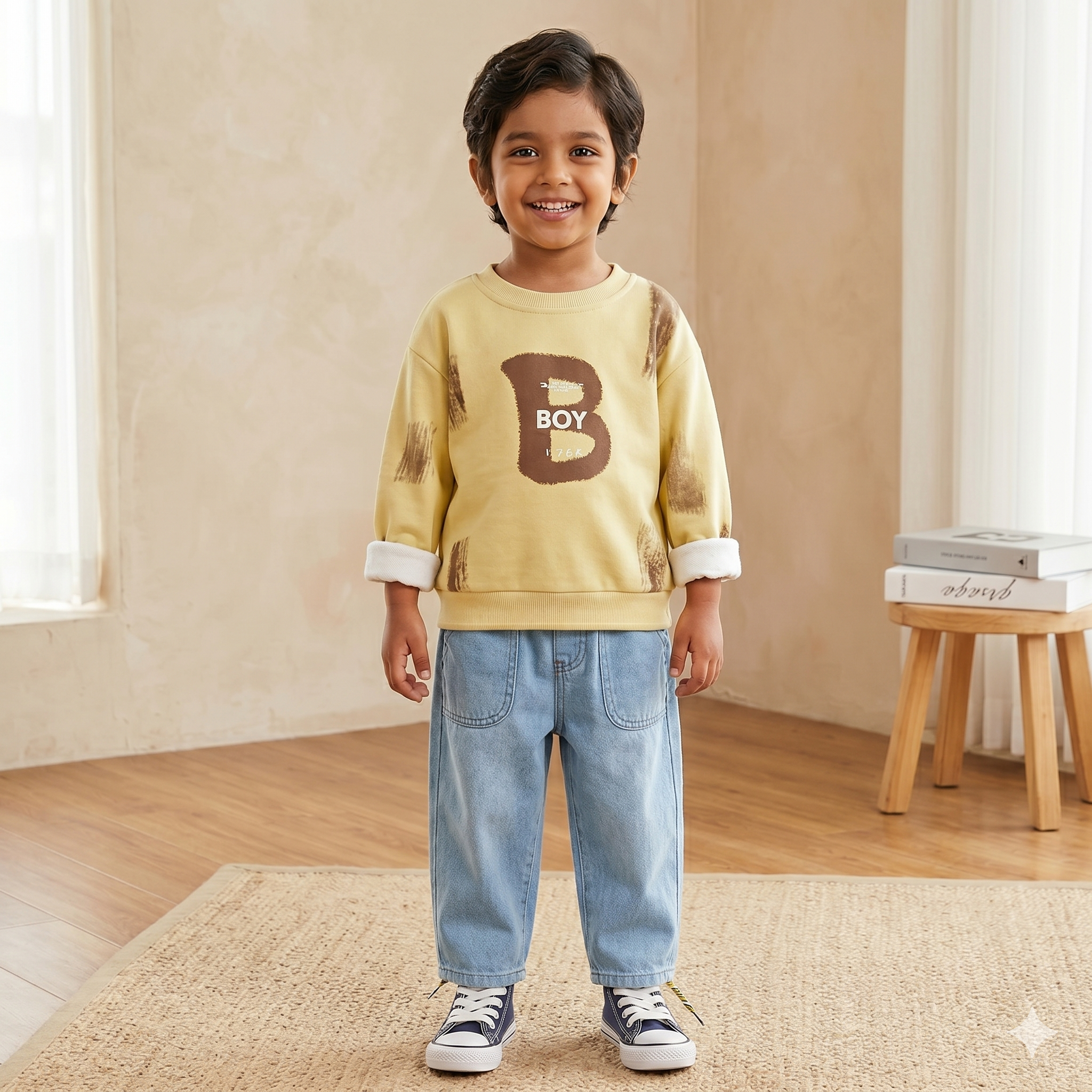 Boys Cartoon Print Sweatshirt & Pants Set | 2-Piece Spring Kids Outfit (2–7 Years)