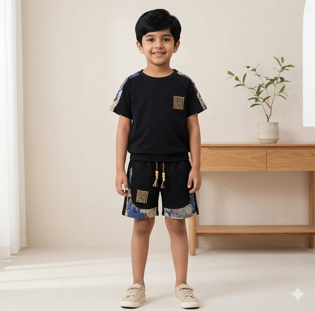 Unisex Korean Style Cartoon Cotton Suit | 2-Piece Summer Kids Outfit 2026