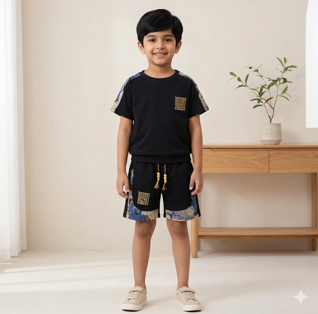 Unisex Korean Style Cartoon Cotton Suit | 2-Piece Summer Kids Outfit 2026