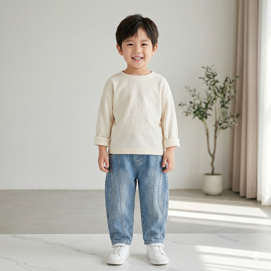 Kids Structured Curved Panel Jeans | Premium Denim (Ages 2-7)