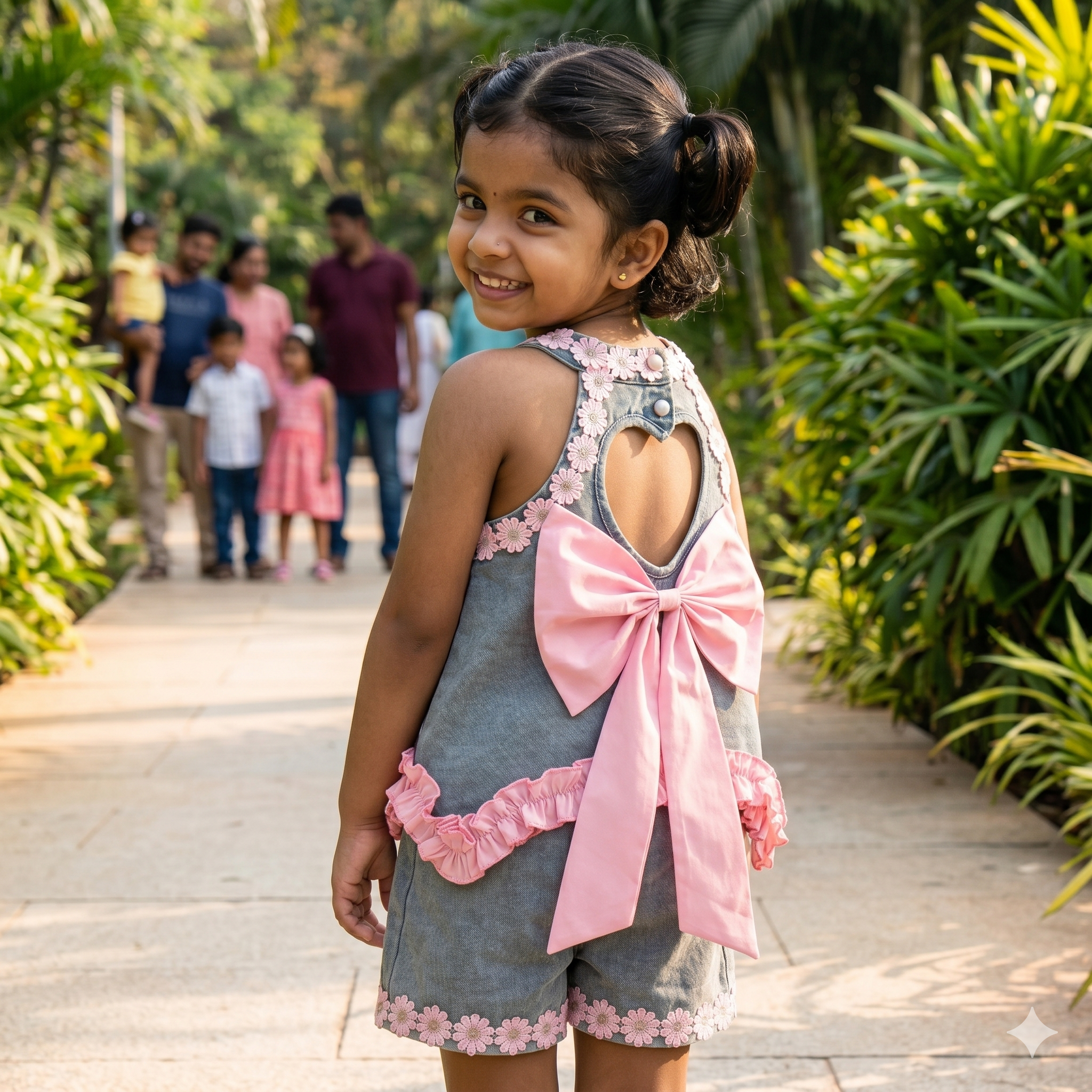 Girls Lace Halter Top & Denim Skirt Set | 2-Piece Kids Fashion Outfit