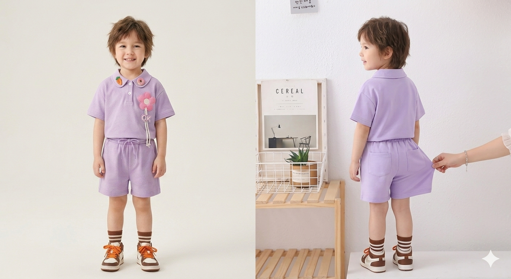 Girls Little Floral 2-Piece Summer Set | Kids Casual Shorts Outfit 2026