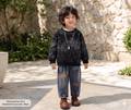 Kids Letter Print Denim 2-Piece Set | Cotton Necklace Top & Long Trousers (All Seasons)