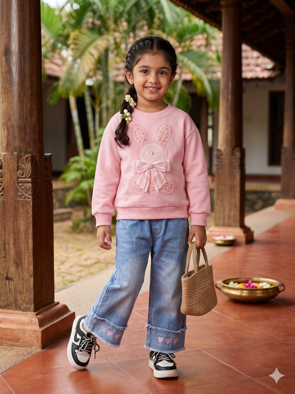 Girls Cartoon Long Sleeve Sweatshirt & Pants 2-Piece Set | Spring Autumn Casual Outfit (2–7Y)