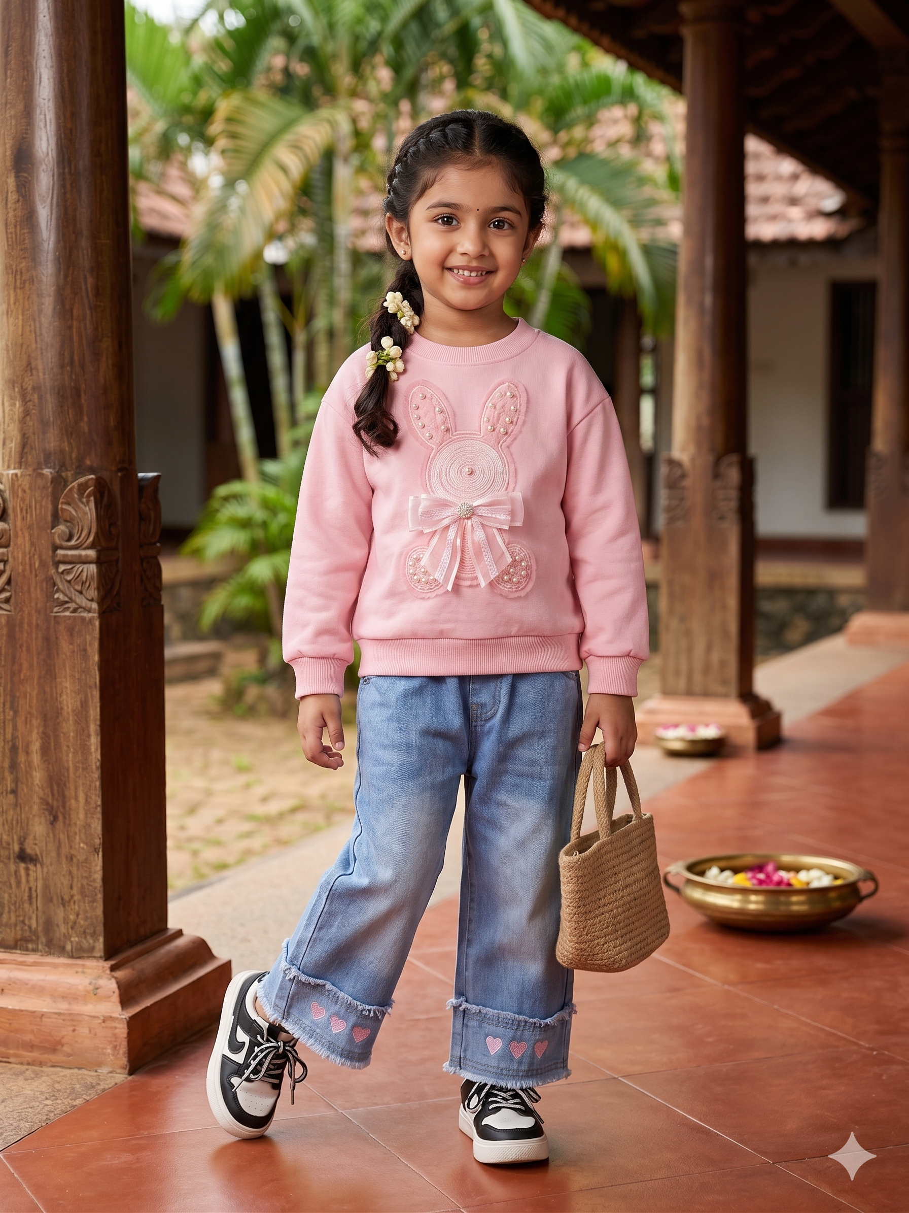 Girls Cartoon Long Sleeve Sweatshirt & Pants 2-Piece Set | Spring Autumn Casual Outfit (2–7Y)