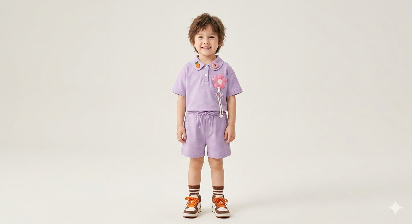 Girls Little Floral 2-Piece Summer Set | Kids Casual Shorts Outfit 2026