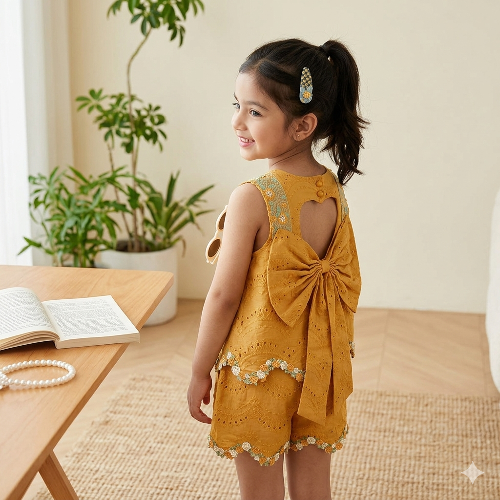 Girls Korean Style Casual Cotton Vest & Shorts Set | 2-Piece Summer Kids Outfit
