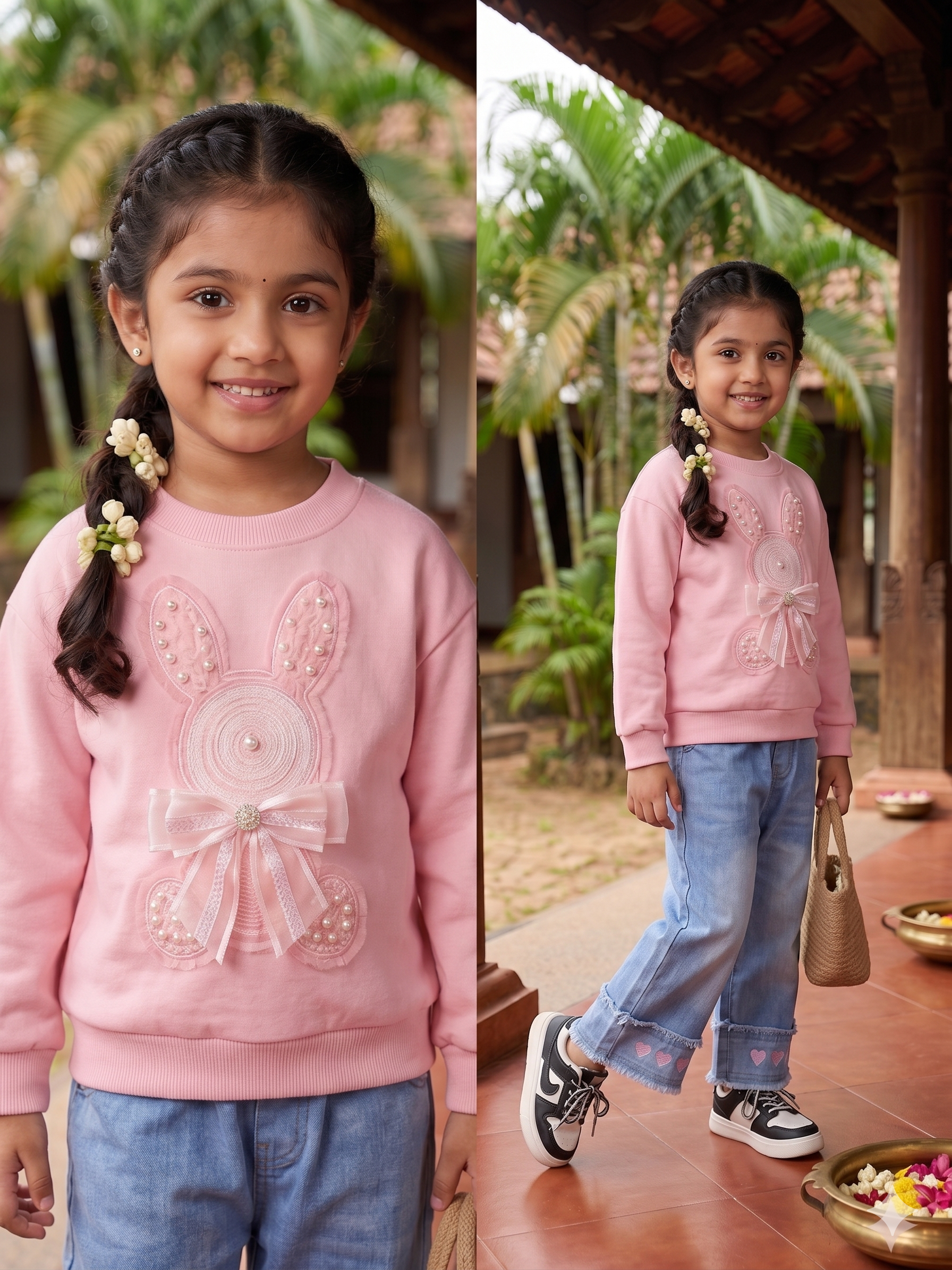 Girls Cartoon Long Sleeve Sweatshirt & Pants 2-Piece Set | Spring Autumn Casual Outfit (2–7Y)