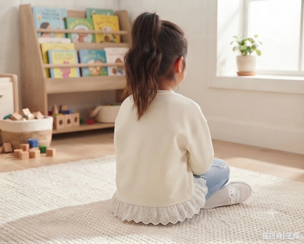 Zooppy Petite Couture Lace-Hem Sweatshirt