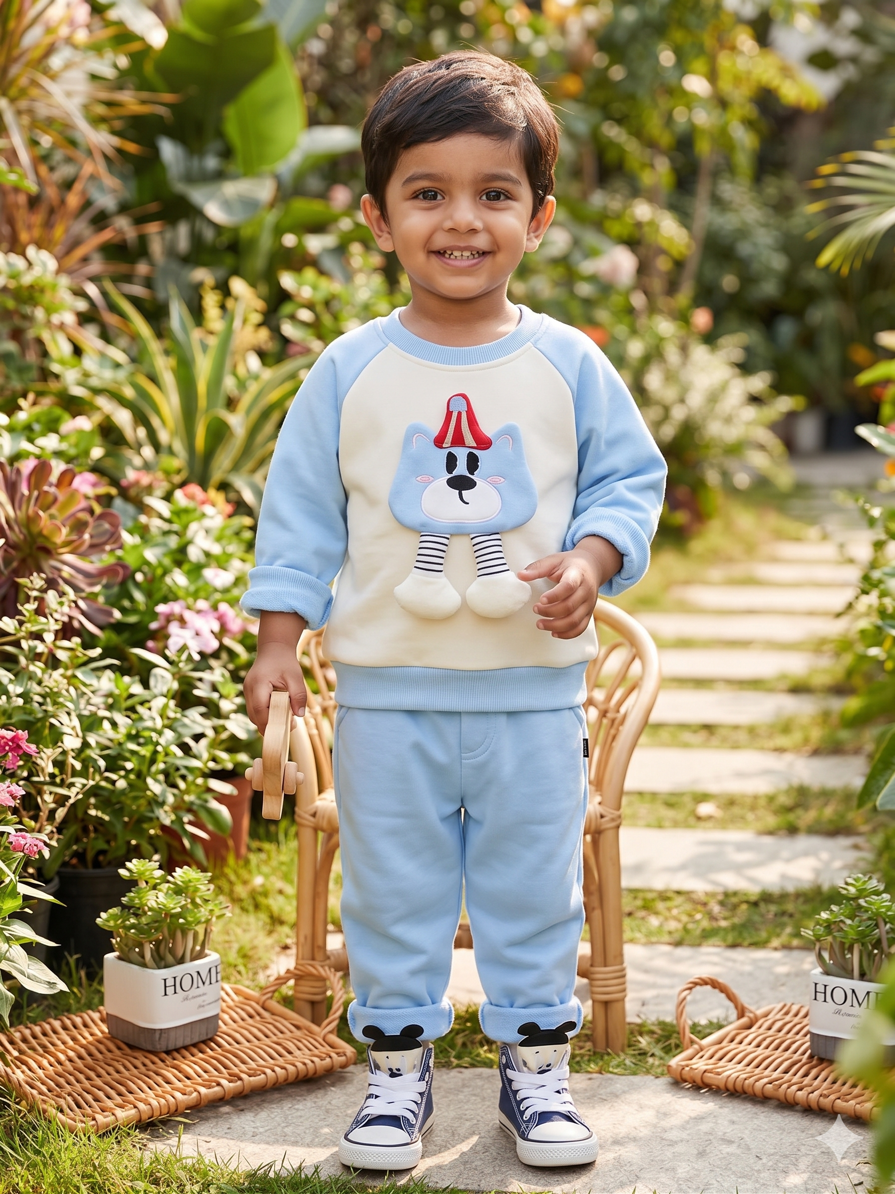 Boys /Girls Cute Cartoon Sweatshirt & Sweatpants Set | Warm 2-Piece Kids Outfit