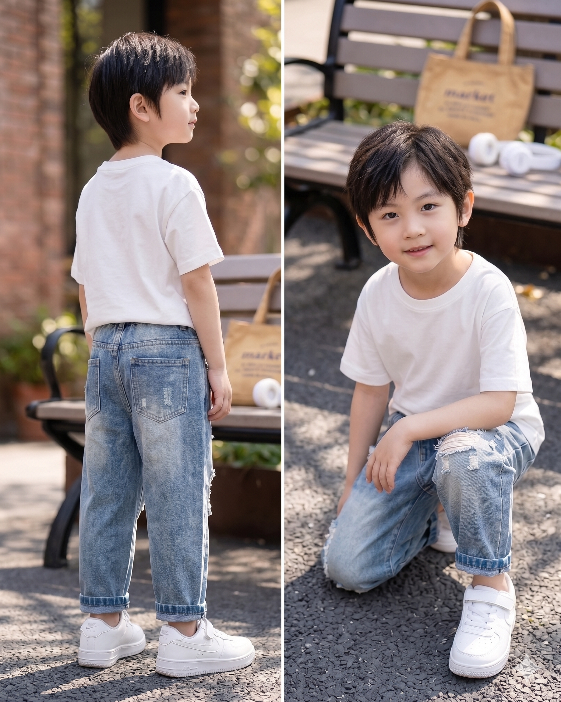 Boys Hip Hop Jeans – Soft Washed Denim with Printed Waistband | Kids Casual Pants