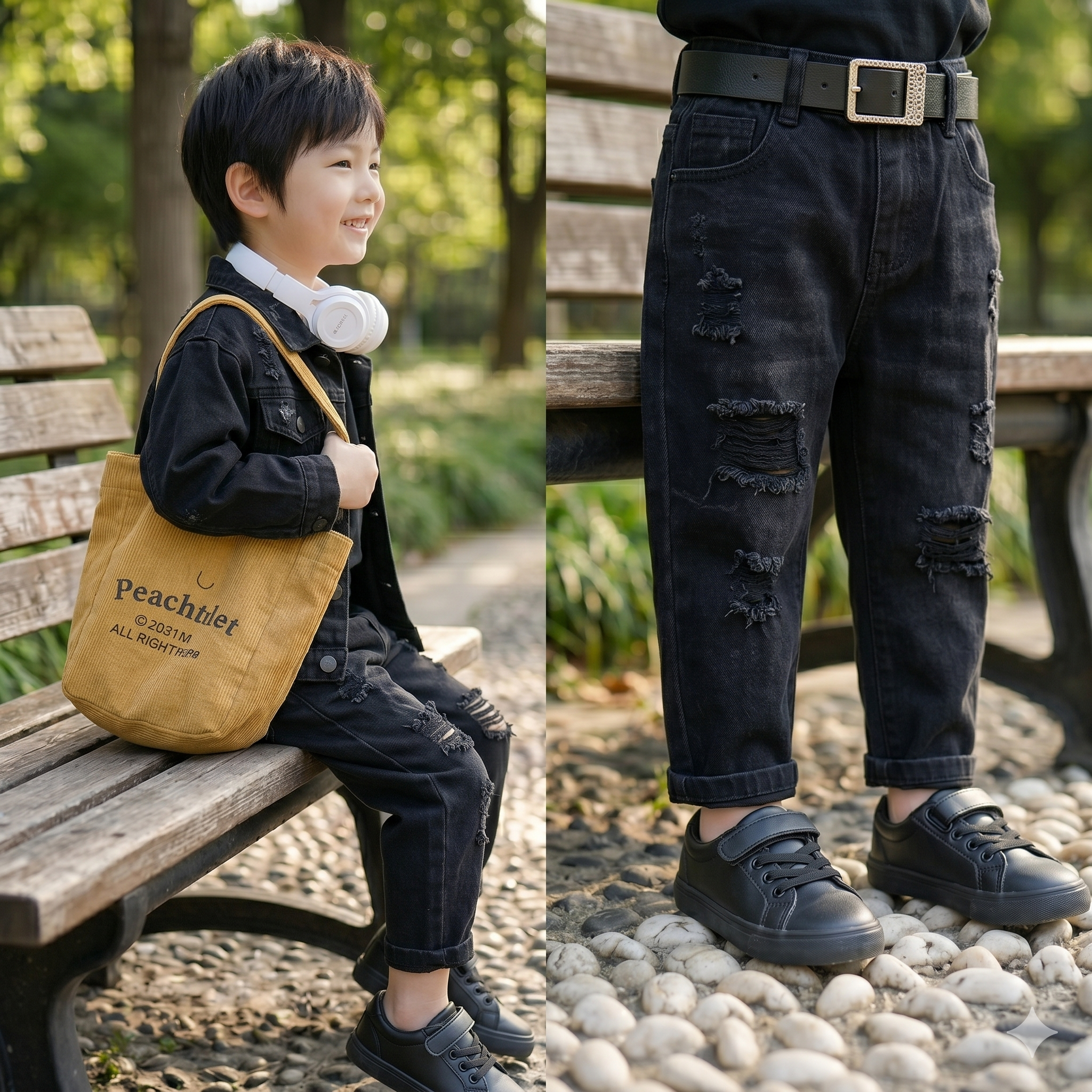 Boys Ripped Denim Shorts – Frayed Hem & Patch Pocket | Kids Summer Jeans