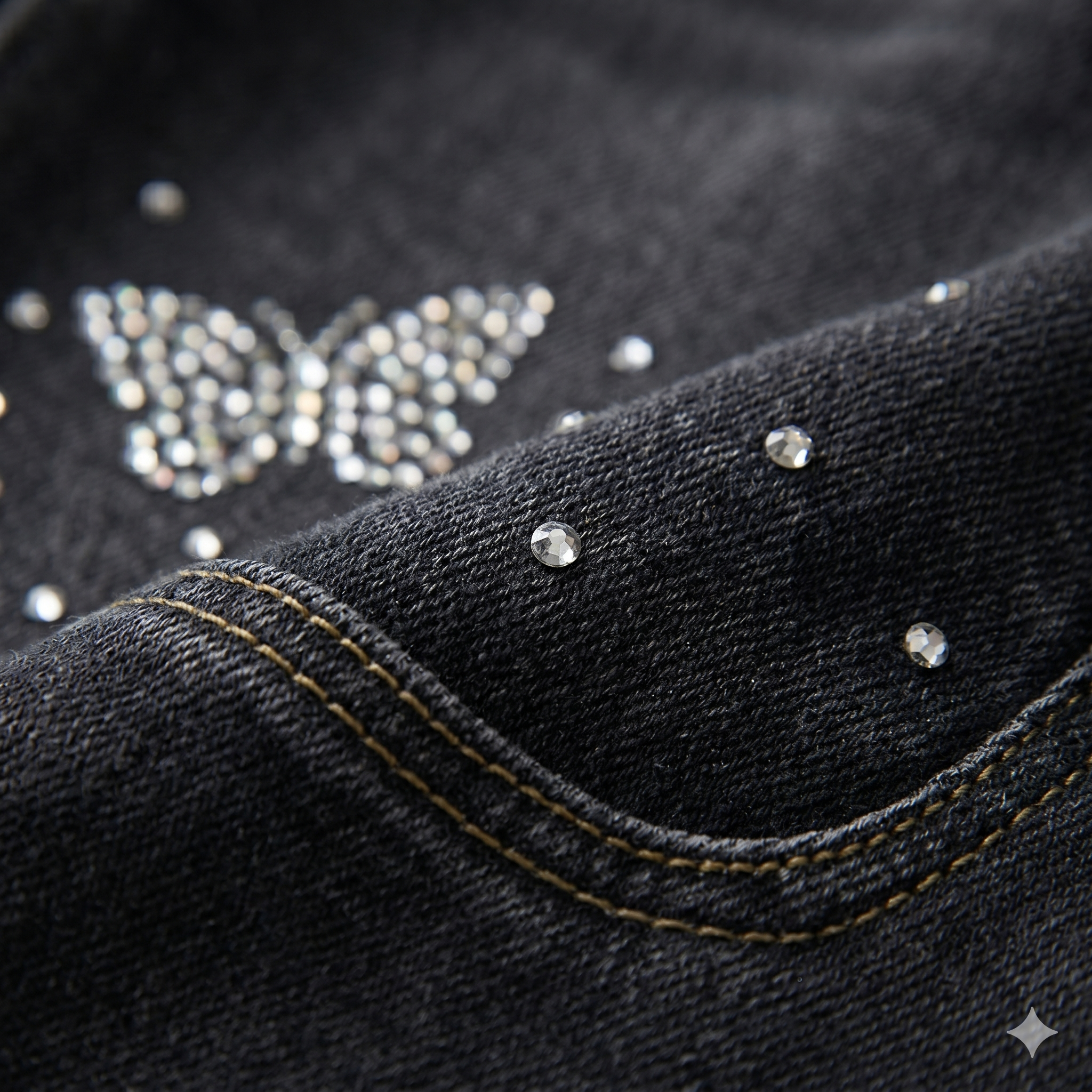 Girls' Butterfly Rhinestone Twinkle Denim Jeans