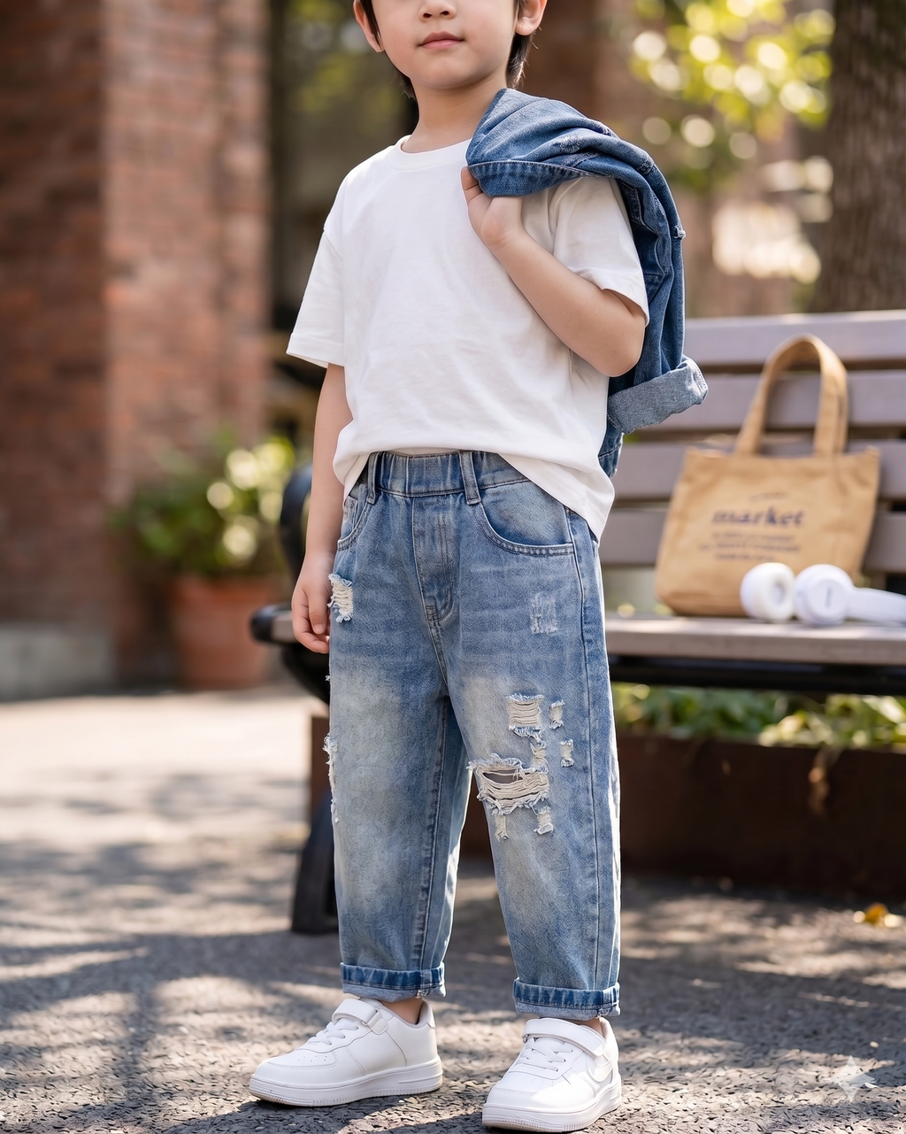 Boys Hip Hop Jeans – Soft Washed Denim with Printed Waistband | Kids Casual Pants