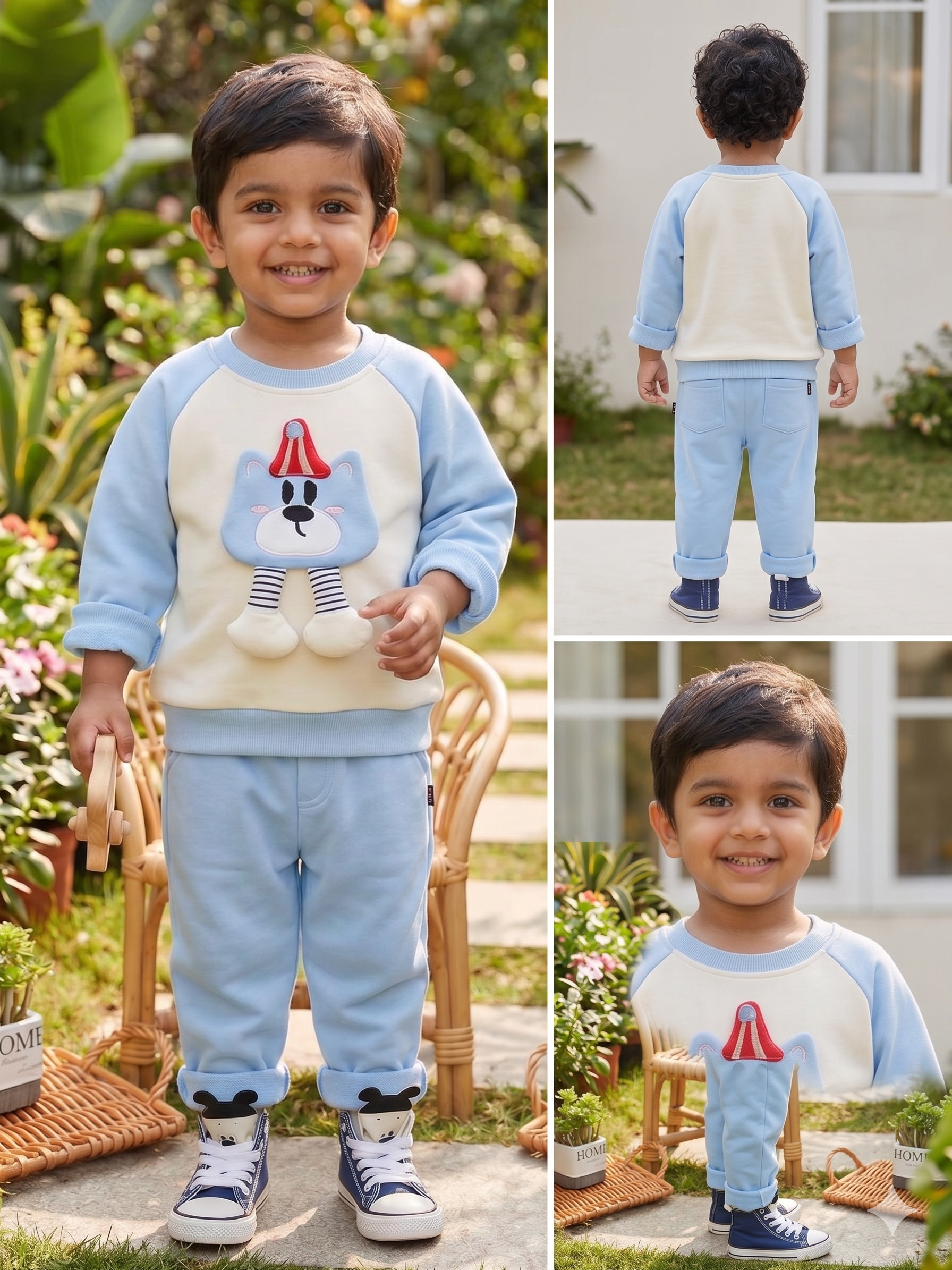 Boys /Girls Cute Cartoon Sweatshirt & Sweatpants Set | Warm 2-Piece Kids Outfit