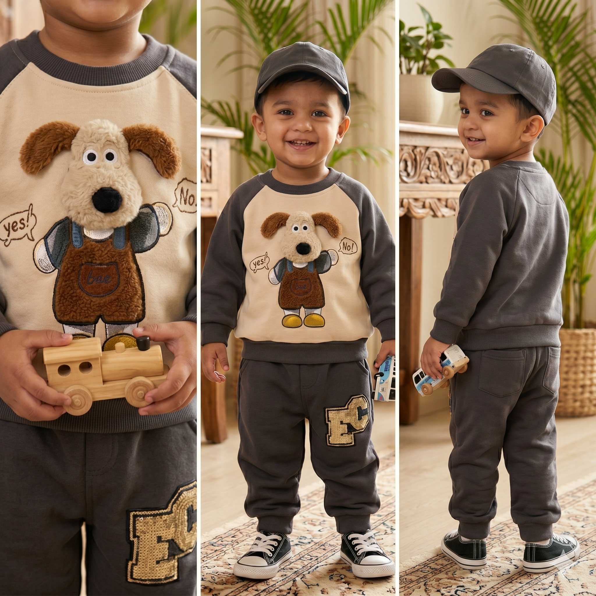 Boys 3D Cartoon Sweatshirt & Pants 2-Piece Set | Spring Autumn Toddler Outfit (2–7Y)