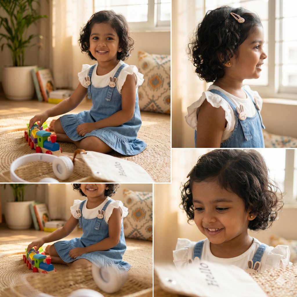 Baby Girls Cute Rabbit Fly Sleeve Dress | Newborn Summer Frock
