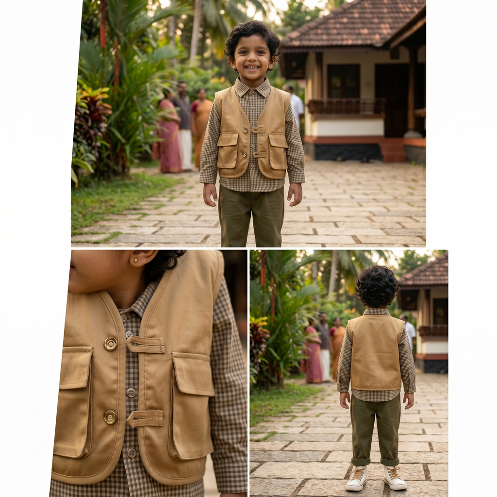 Boys Autumn Vest Shirt Suit | Kids 3-Piece Fashion Set