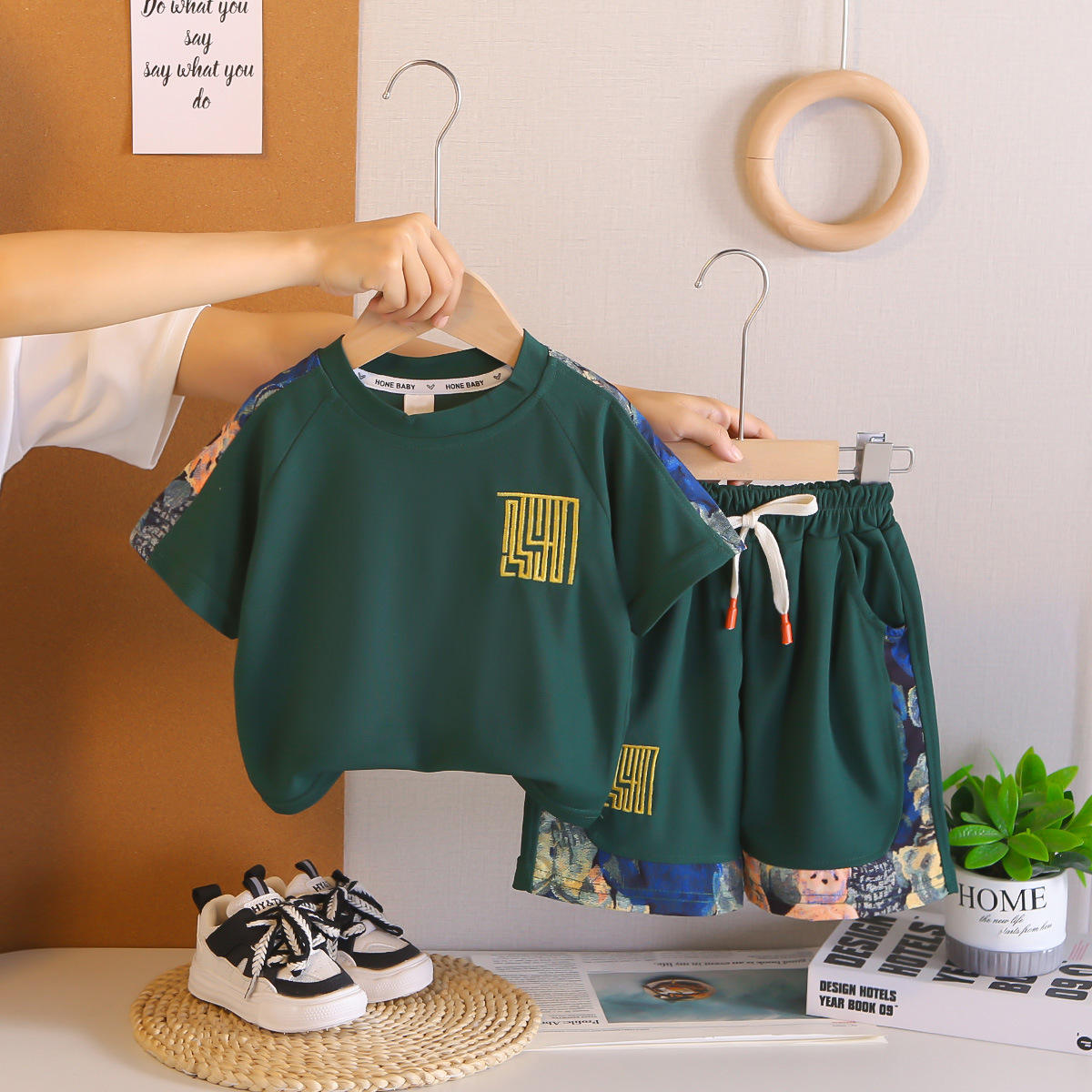 Unisex Korean Style Cartoon Cotton Suit | 2-Piece Summer Kids Outfit 2026