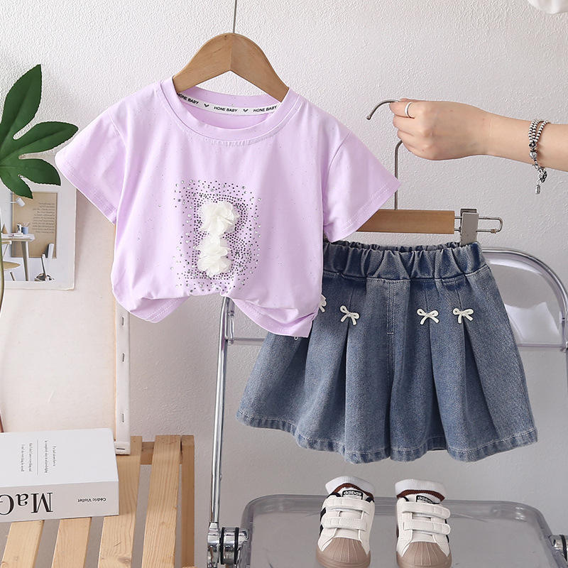 Girls Fashion Short Sleeve 2-Piece Set | Casual Summer Outfit for Baby Girls 2026