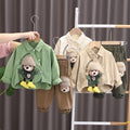 Boys /Girls Cute Doll Bear Print Shirt & Pants Set | Spring & Autumn 2-Piece Kids Outfit