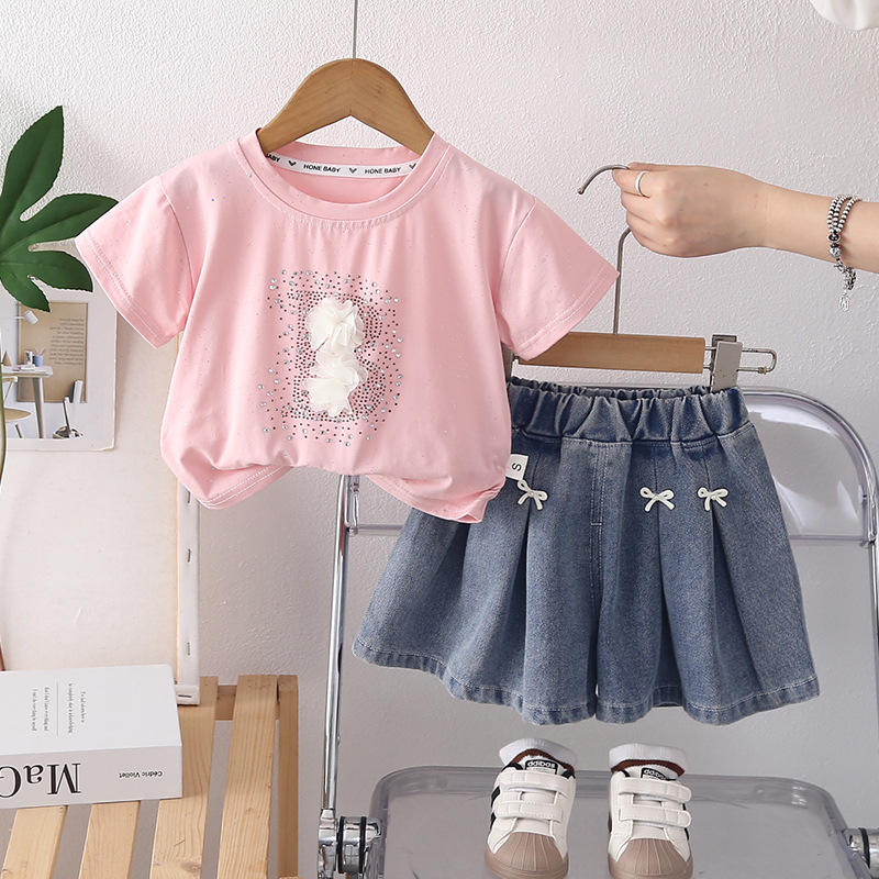 Girls Fashion Short Sleeve 2-Piece Set | Casual Summer Outfit for Baby Girls 2026