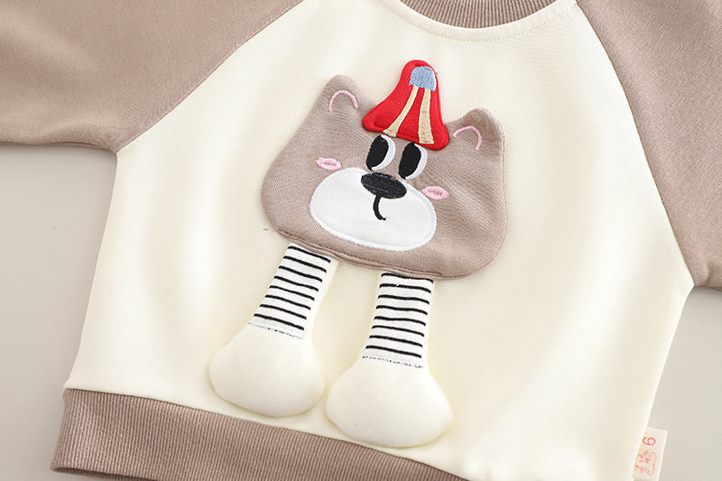 Boys /Girls Cute Cartoon Sweatshirt & Sweatpants Set | Warm 2-Piece Kids Outfit