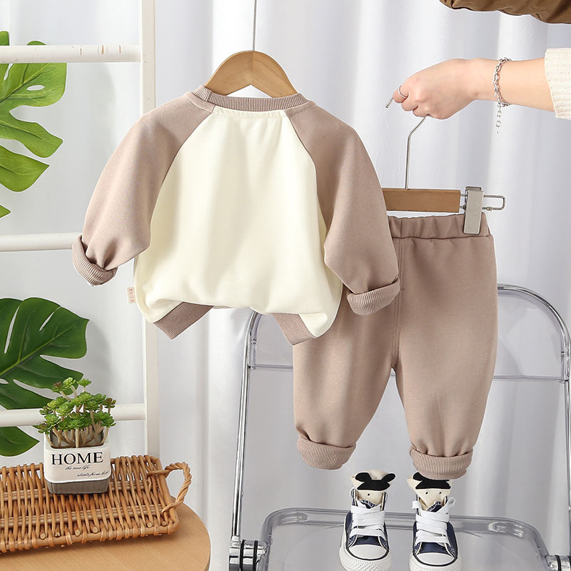 Boys /Girls Cute Cartoon Sweatshirt & Sweatpants Set | Warm 2-Piece Kids Outfit