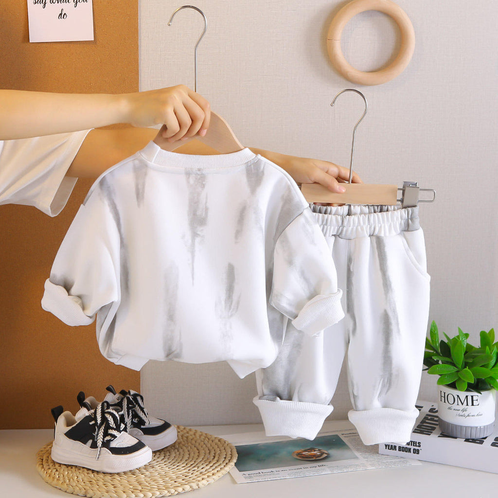Boys Trendy Letter Print Hoodie Set | 2-Piece Spring & Autumn Kids Outfit