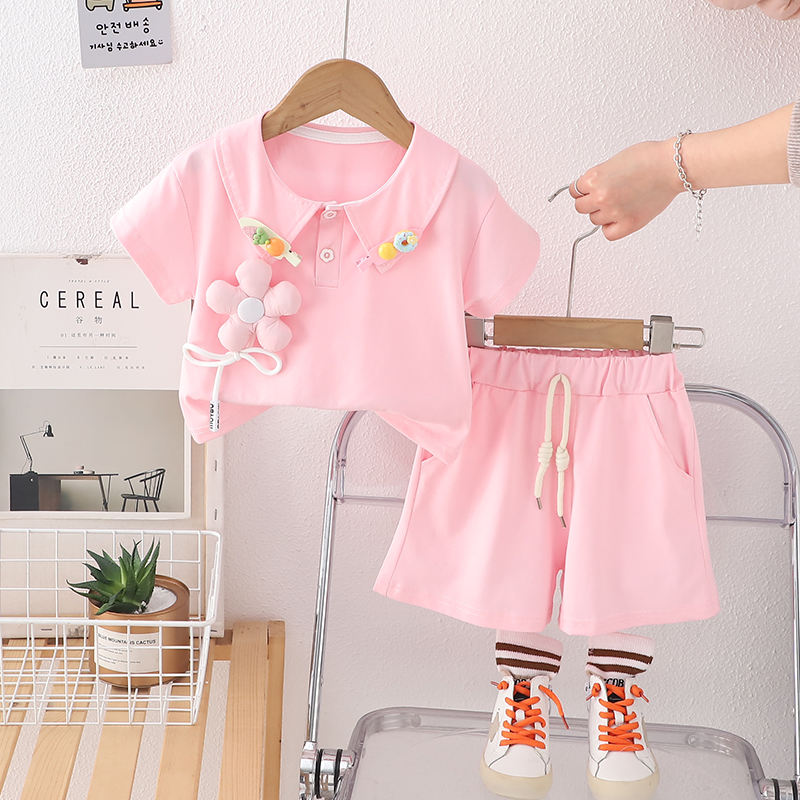 Girls Little Floral 2-Piece Summer Set | Kids Casual Shorts Outfit 2026