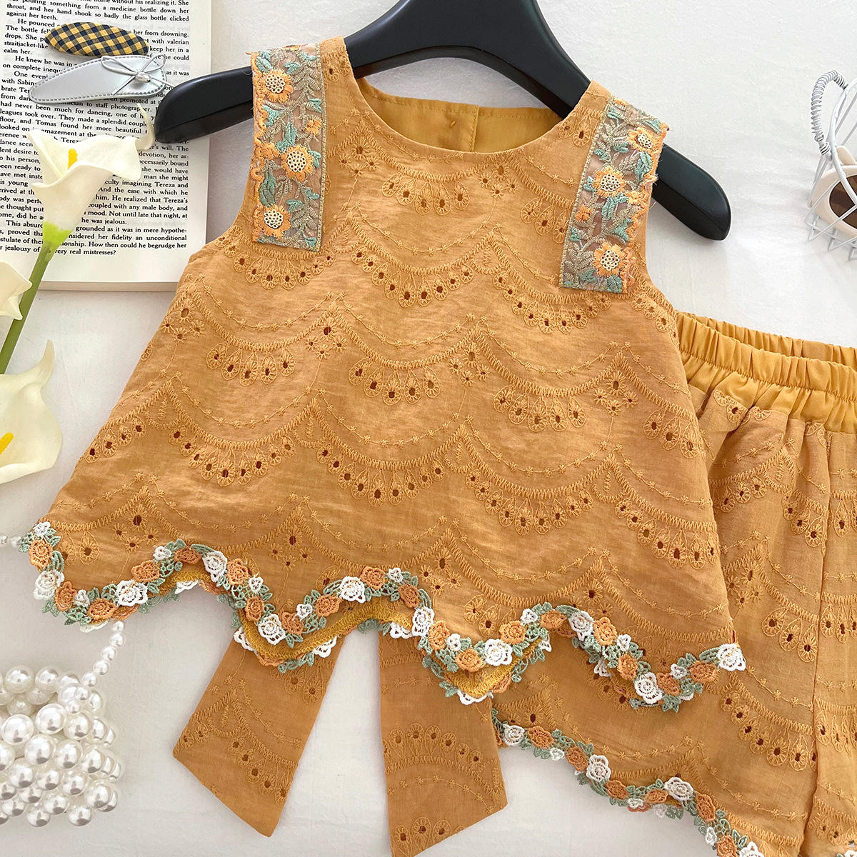 Girls Korean Style Casual Cotton Vest & Shorts Set | 2-Piece Summer Kids Outfit