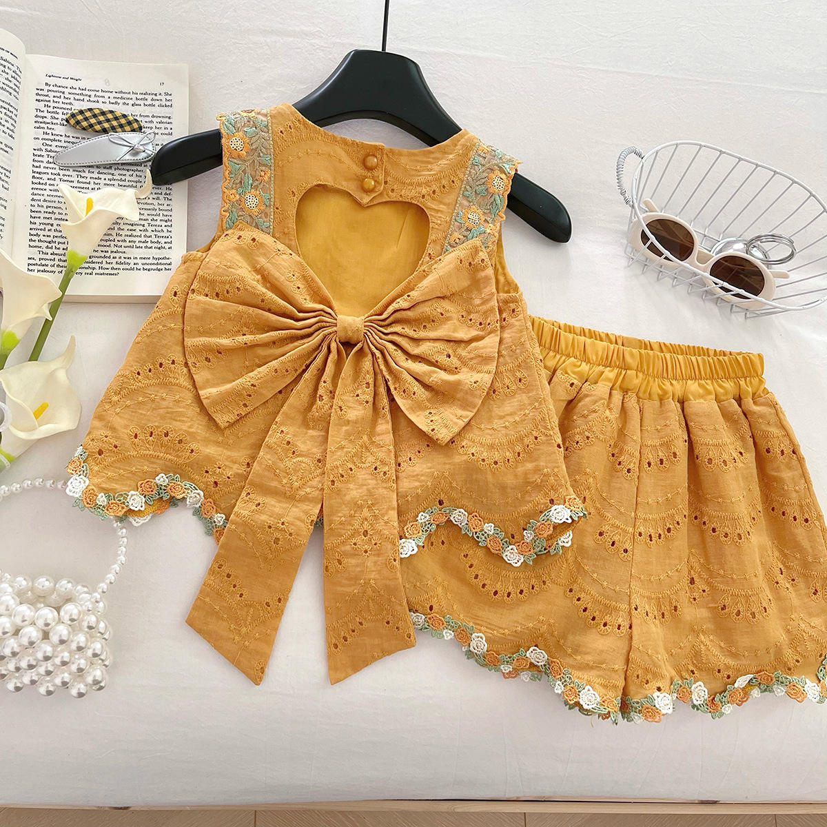Girls Korean Style Casual Cotton Vest & Shorts Set | 2-Piece Summer Kids Outfit