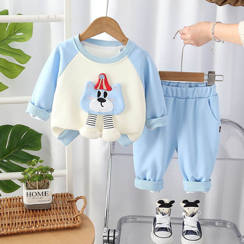 Boys /Girls Cute Cartoon Sweatshirt & Sweatpants Set | Warm 2-Piece Kids Outfit
