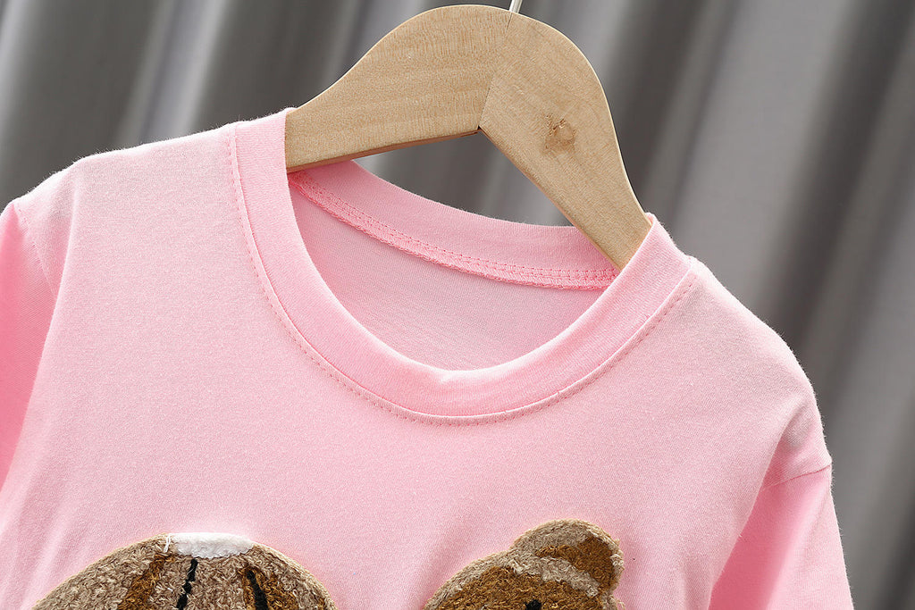 Boys Cotton Bear Print T-Shirt & Shorts Set | 2-Piece Summer Kids Outfit