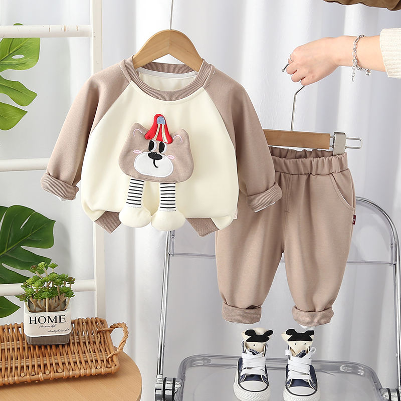 Boys /Girls Cute Cartoon Sweatshirt & Sweatpants Set | Warm 2-Piece Kids Outfit