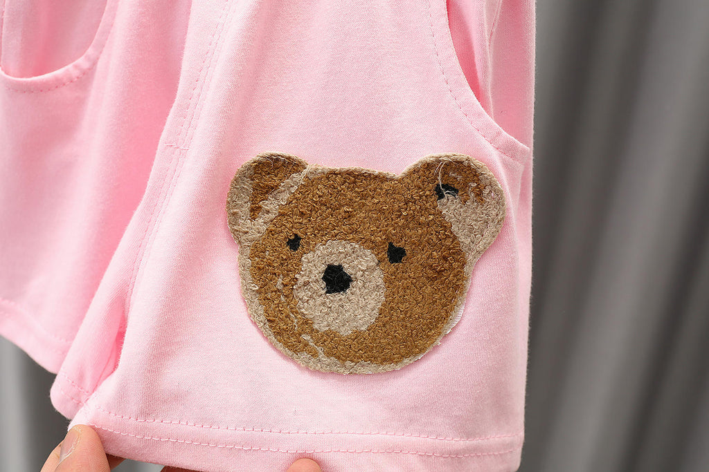 Boys Cotton Bear Print T-Shirt & Shorts Set | 2-Piece Summer Kids Outfit