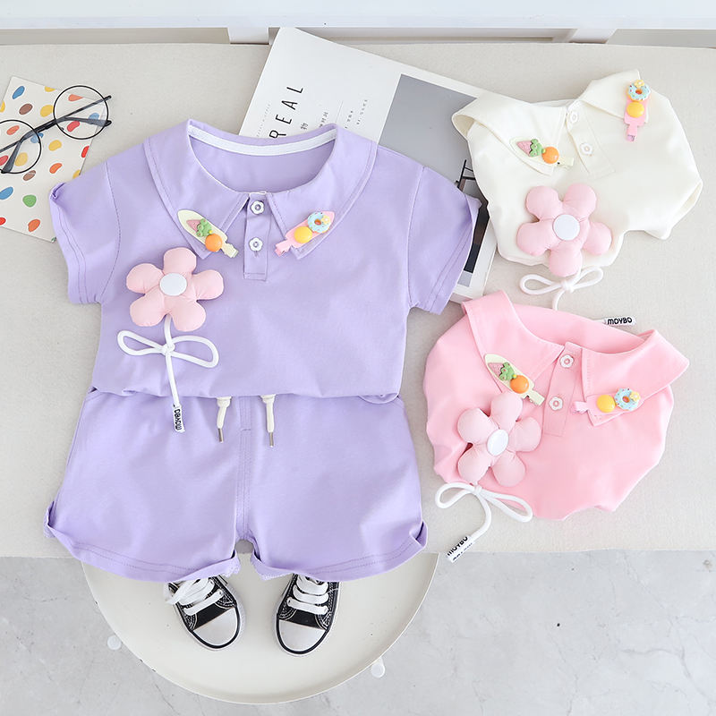 Girls Little Floral 2-Piece Summer Set | Kids Casual Shorts Outfit 2026
