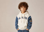 Zooppy Urban Edge Denim Sleeve Colourblock Hoodie