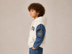 Zooppy Urban Edge Denim Sleeve Colourblock Hoodie